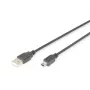 DIGITUS USB 2.0 connection cable, type A - mini B (5pin) M/M, 3m USB 2.0 conform Black