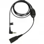 Jabra QD to 3.5mm w. Answer Button for Alcatel, Cable, Black