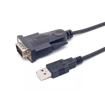 Equip USB-A to Serial (DB9) Cable, M/M 1.5m, Black, 1.5 m, USB Type-A, DB-9, Male, Male