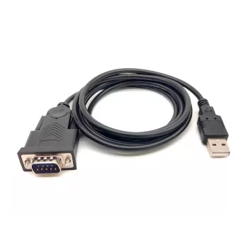 Equip USB-A to Serial (DB9) Cable, M/M 1.5m, Black, 1.5 m, USB Type-A, DB-9, Male, Male