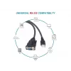 Equip USB-A to Serial (DB9) Cable, M/M 1.5m, Black, 1.5 m, USB Type-A, DB-9, Male, Male
