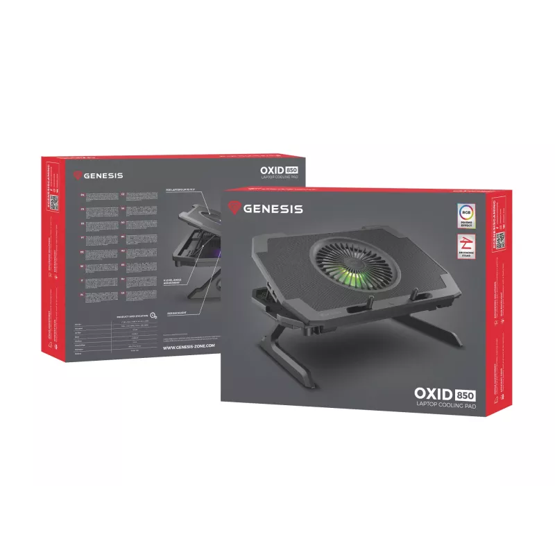 GENESIS Oxid 850 laptop cooling pad 43.9 cm (17.3 inch) 2500 RPM Black