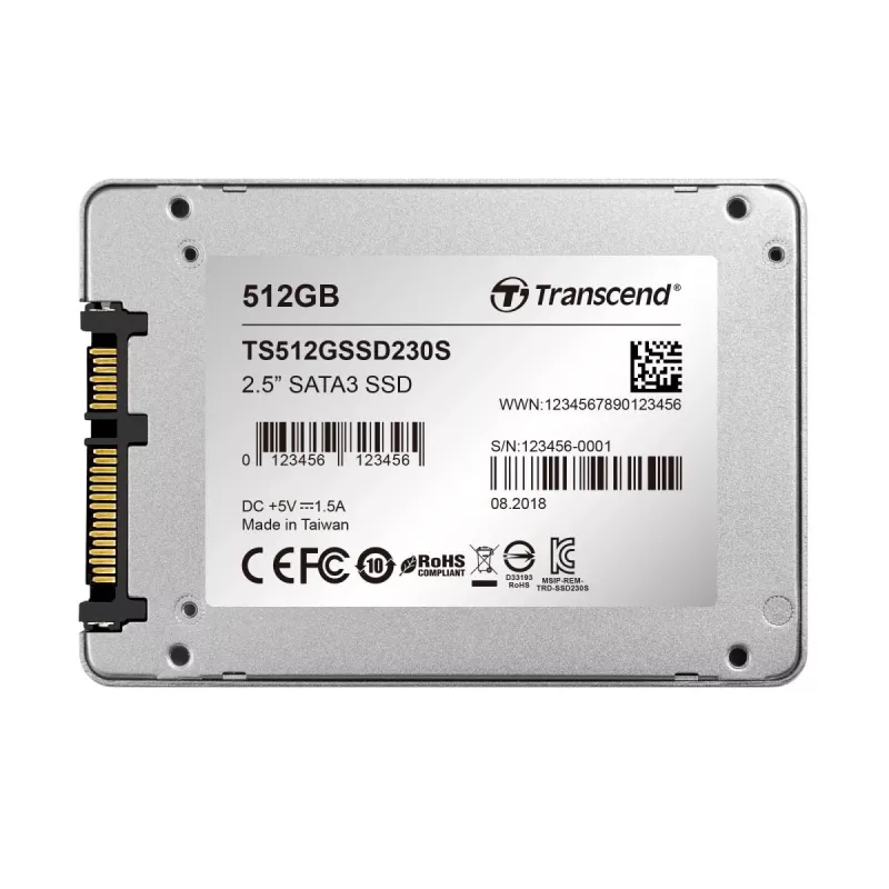 TRANSCEND SSD 230s 512GB 2.5in SATA Ill 6gb/s Tlc Aluminum Case