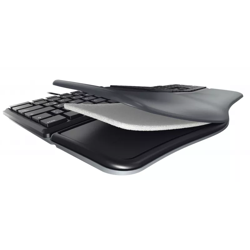 Wired ergonomic full-size keyboard Cherry KC 4500 ERGO Black USB QWERTY UK 109 keys curved layout wrist rest 1.8 m cable