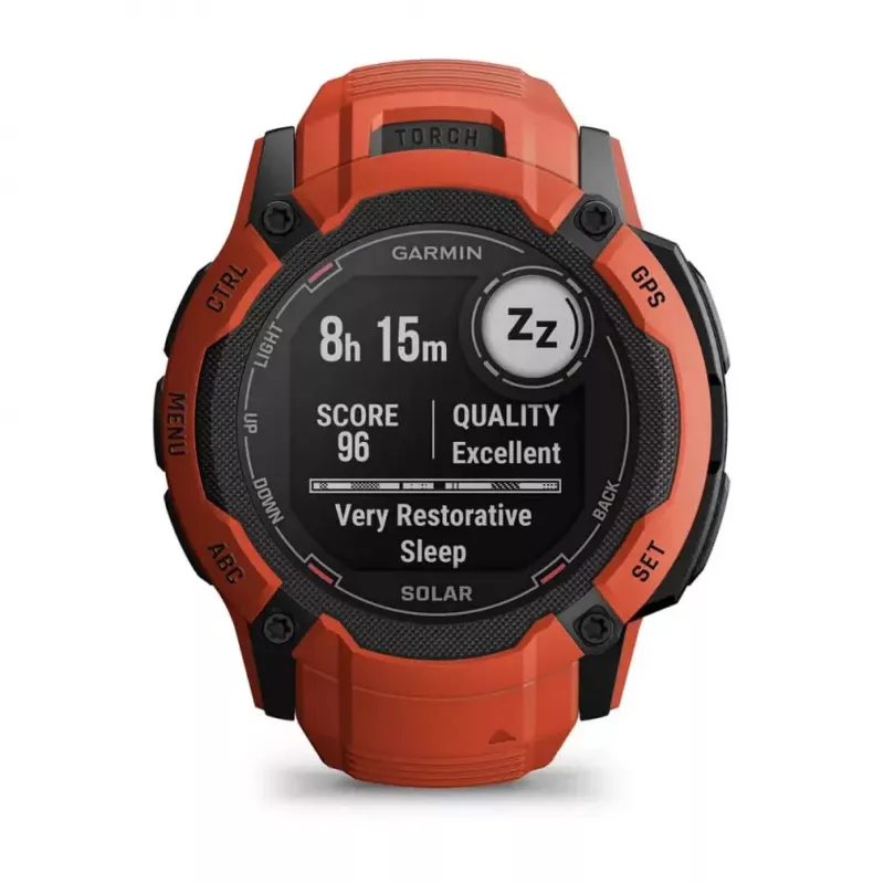 Smartwatch GARMIN Instinct 2X Solar — sport watch, 50 mm polymer case, solar charging, GPS (GPS/GLONASS/Galileo), 10 ATM, silicone band
