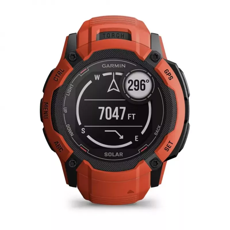 Smartwatch GARMIN Instinct 2X Solar — sport watch, 50 mm polymer case, solar charging, GPS (GPS/GLONASS/Galileo), 10 ATM, silicone band