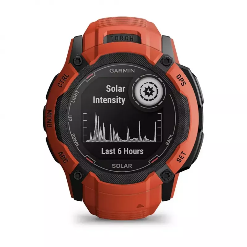 Smartwatch GARMIN Instinct 2X Solar — sport watch, 50 mm polymer case, solar charging, GPS (GPS/GLONASS/Galileo), 10 ATM, silicone band