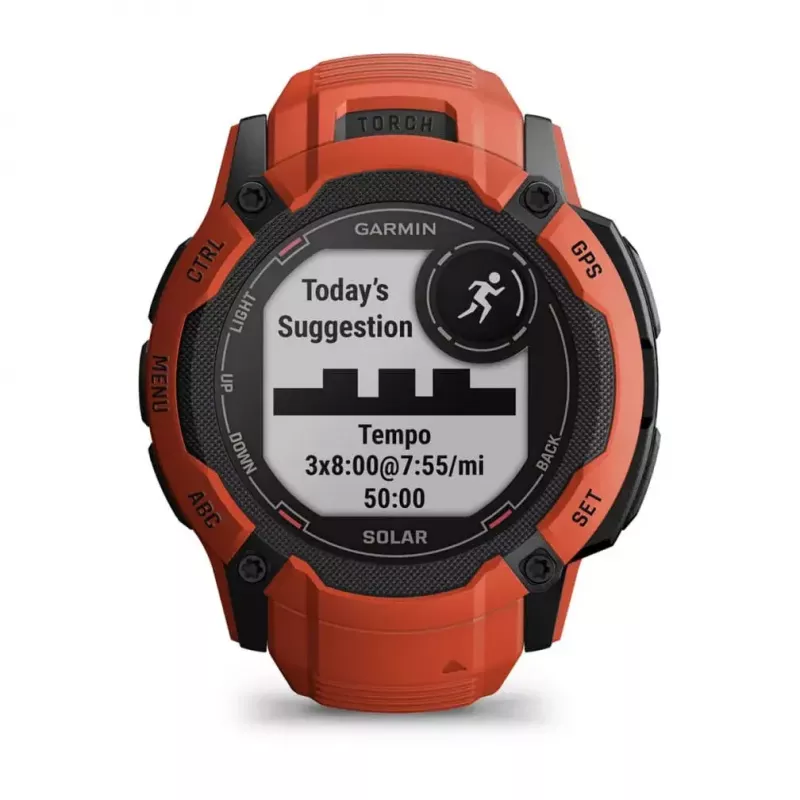 Smartwatch GARMIN Instinct 2X Solar — sport watch, 50 mm polymer case, solar charging, GPS (GPS/GLONASS/Galileo), 10 ATM, silicone band