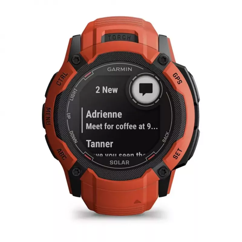 Smartwatch GARMIN Instinct 2X Solar — sport watch, 50 mm polymer case, solar charging, GPS (GPS/GLONASS/Galileo), 10 ATM, silicone band