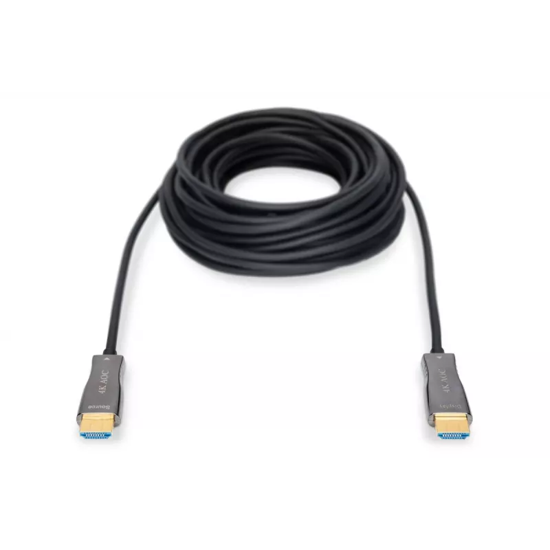 DIGITUS HDMI AOC hybrid-fiber connection cable, Type A M/M, 30m UHD 4K@60Hz, CE, black