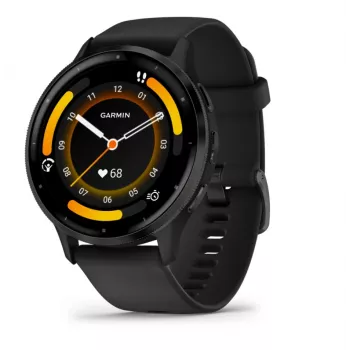 GARMIN INTERNATIONAL Venu 3 - Slate stainless steel bezel with black case and silicone band - 45mm