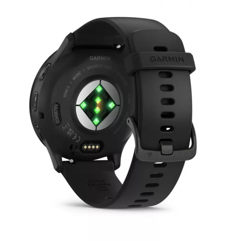 GARMIN INTERNATIONAL Venu 3 - Slate stainless steel bezel with black case and silicone band - 45mm