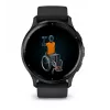 GARMIN INTERNATIONAL Venu 3 - Slate stainless steel bezel with black case and silicone band - 45mm
