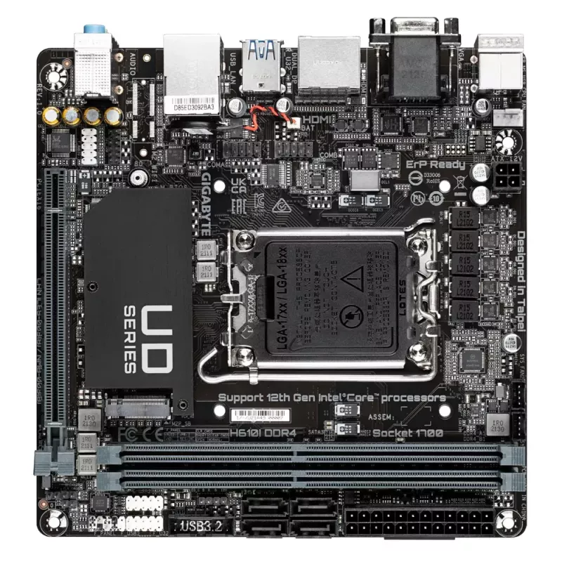 Motherboard GIGABYTE H610I DDR4, Intel LGA 1700, Mini-ITX