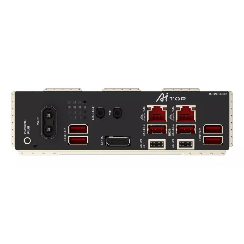 GIGABYTE TRX50 AI TOP-2B Motherboard - AMD Ryzen Threadripper PRO 7000 CPUs, 16+8+4 Phases Digital VRM, up to 5200 MHz DDR5, 4xPCIe 5.0 M.2, Wi-Fi 7, 10 GbE LAN, USB 4