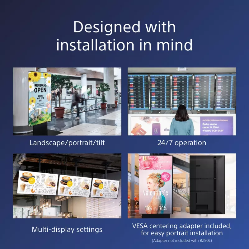 Sony FW-75BZ40L 75 inch Professional BRAVIA 4K HDR Digital Signage Display