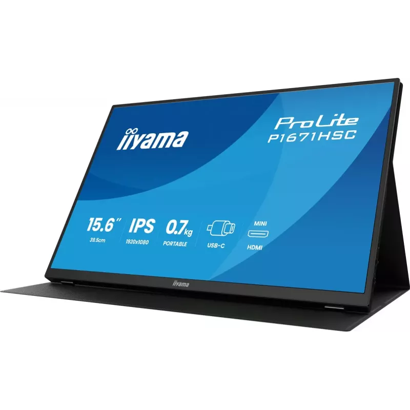 iiyama ProLite P1671HSC-B1 computer monitor 39.6 cm (15.6 inch) 1920 x 1080 pixels Full HD LED Black