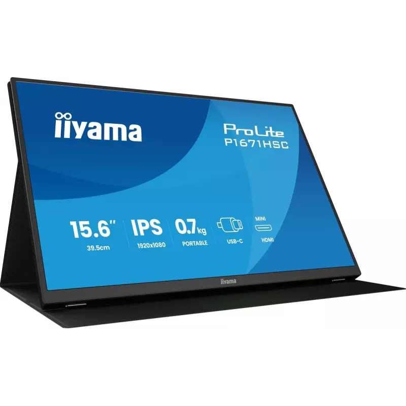 iiyama ProLite P1671HSC-B1 computer monitor 39.6 cm (15.6 inch) 1920 x 1080 pixels Full HD LED Black