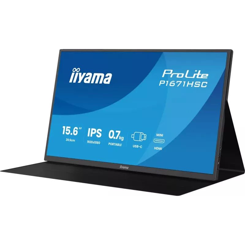 iiyama ProLite P1671HSC-B1 computer monitor 39.6 cm (15.6 inch) 1920 x 1080 pixels Full HD LED Black