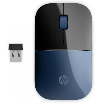 HP Z3700 Blue Wireless Mouse, Ambidextrous, Optical, RF Wireless, 1200 DPI, Blue