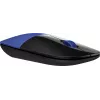HP Z3700 Blue Wireless Mouse, Ambidextrous, Optical, RF Wireless, 1200 DPI, Blue