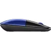 HP Z3700 Blue Wireless Mouse, Ambidextrous, Optical, RF Wireless, 1200 DPI, Blue