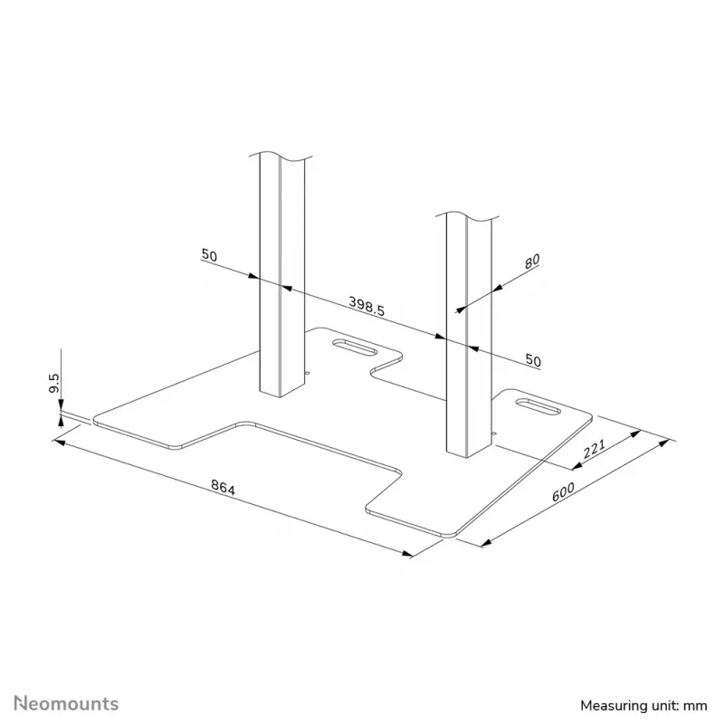 Neomounts AFP-875BL Floor plate - bolt-down