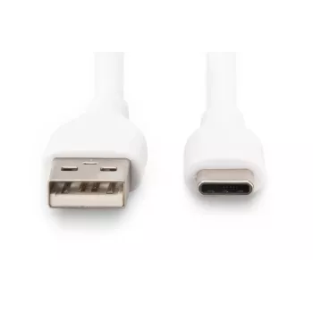 DIGITUS USB-C Silicone charging cable USB-A - USB-C USB 2.0 60W - 2m White