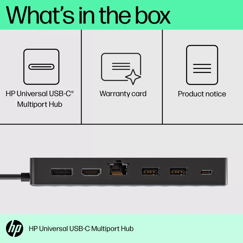 HP Universal USB-C Multiport Hub USB 3.2 Gen 1 Type-C Black