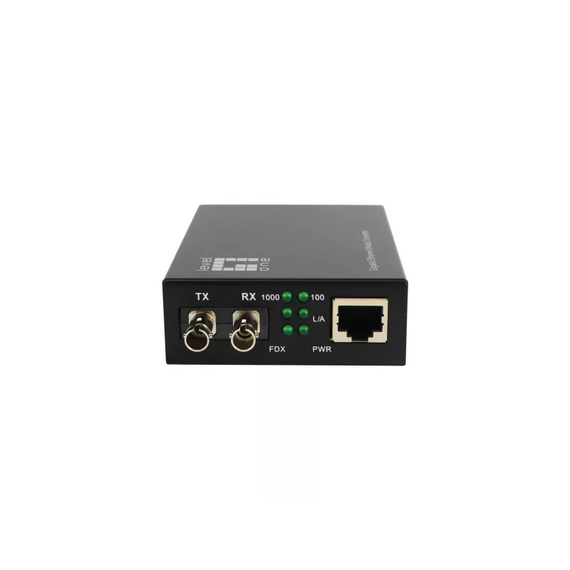 LevelOne RJ45 to ST Gigabit Media Converter, Single-Mode Fiber, 1310nm, 20km