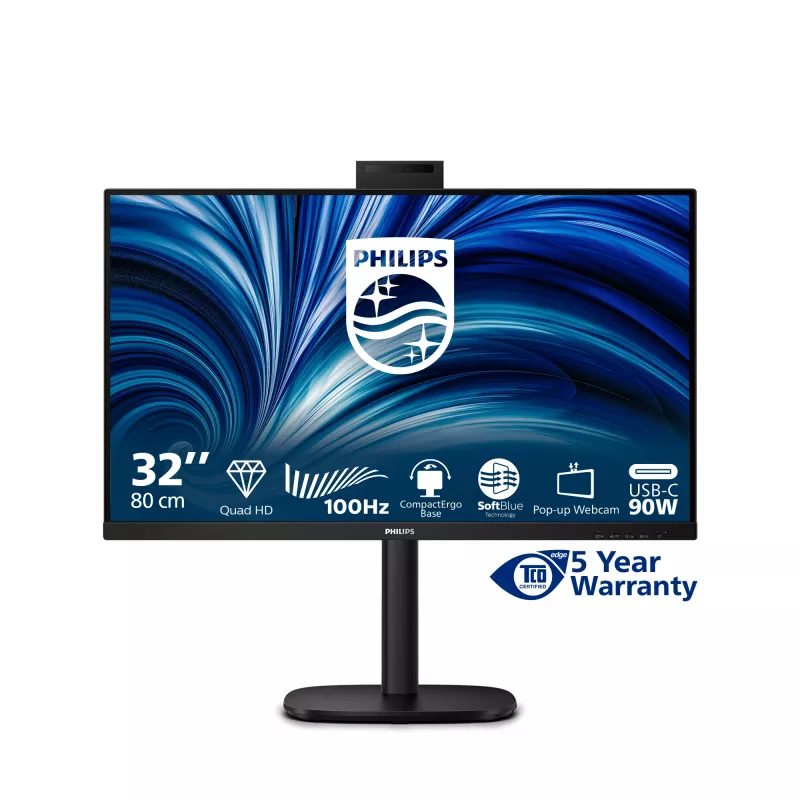 Philips 3000 series 32B2U3601H/00 computer monitor 80 cm (31.5 inch) 2560 x 1440 pixels Quad HD LCD Black