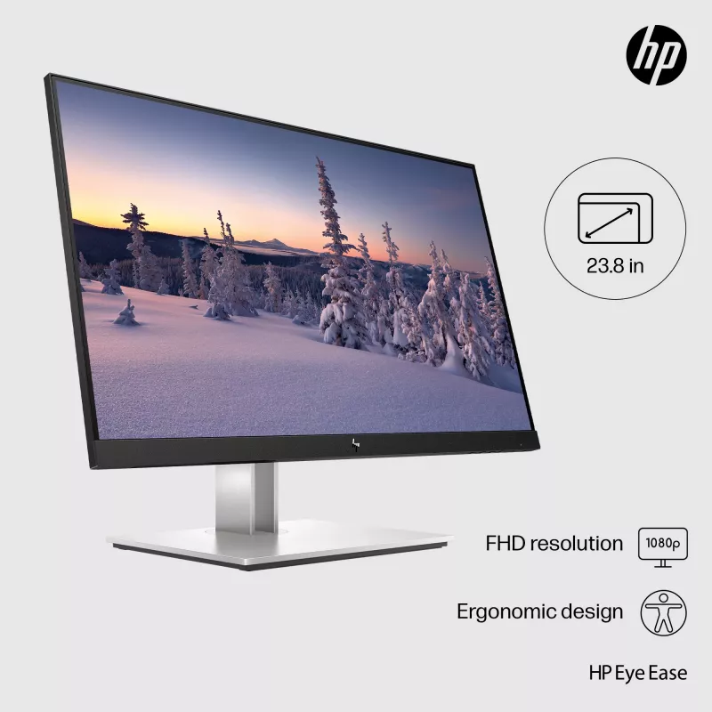 HP E-Series E24 G4 FHD Monitor, 60.5 cm (23.8 inch), 1920 x 1080 pixels, Full HD, LCD, 5 ms, Black