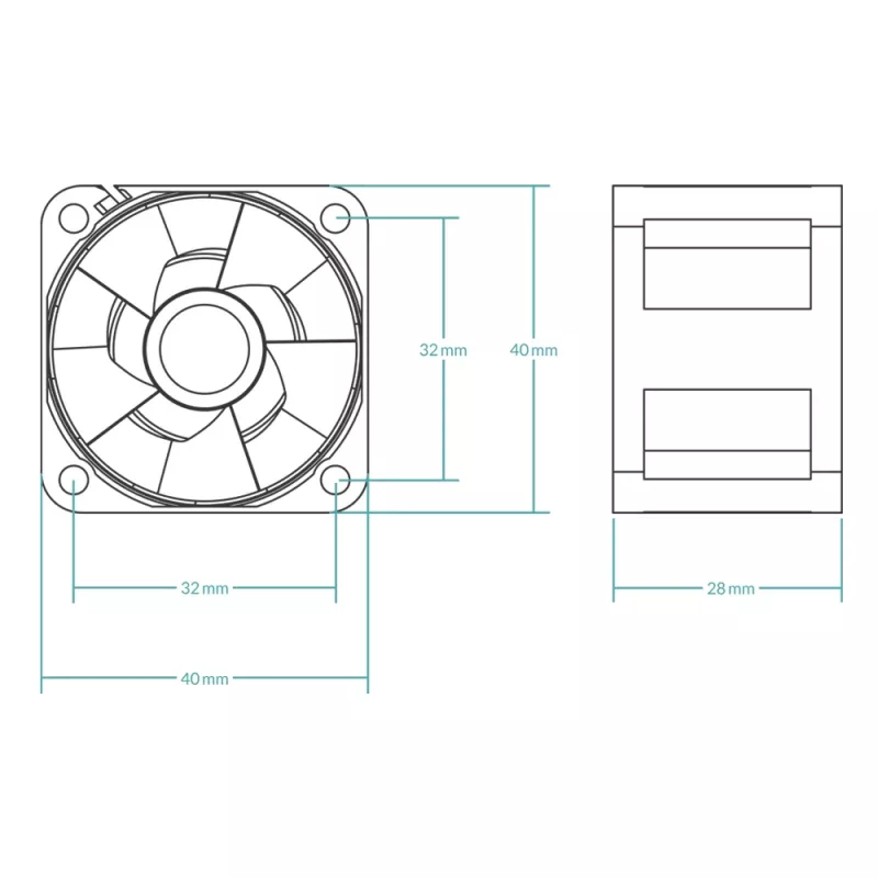 ARCTIC S4028-6K - 40 mm Server Fan, Fan, 4 cm, 250 RPM, 6000 RPM, 12.06 m³/h, Black