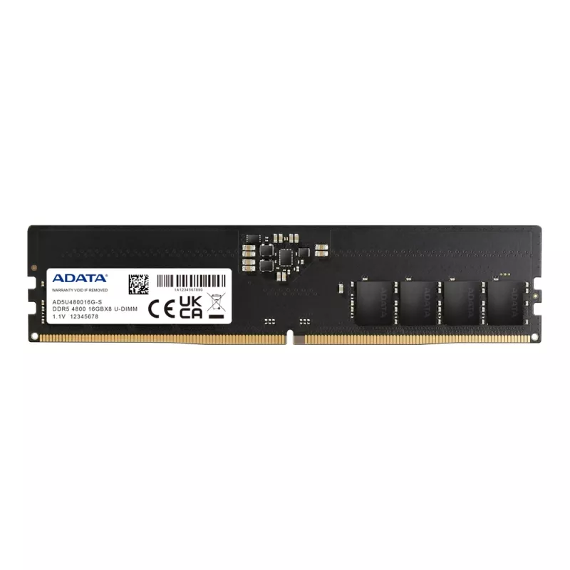 ADATA - DDR5 - Modul - 16 GB - DIMM 288-PIN - 4800 MHz / PC5-38400 - CL40 - 1.1 V - ungepuffert - on-die ECC - Schwarz