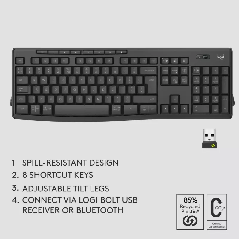 Logitech MK370 Combo for Business Full-size Wireless Keyboard and Mouse