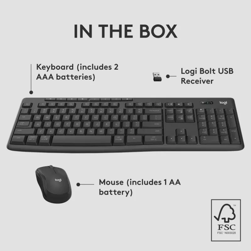 Logitech MK370 Combo for Business Full-size Wireless Keyboard and Mouse