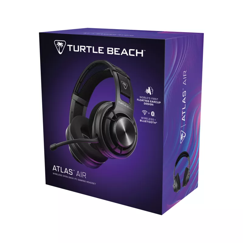 Turtle Beach Atlas Air Wireless Open Back PC Gaming Headset with 24-bit High-Fidelity Audio, Broadcast Grade Mic, Floating Earcup, Memory Foam Cushions and Bluetooth for PC