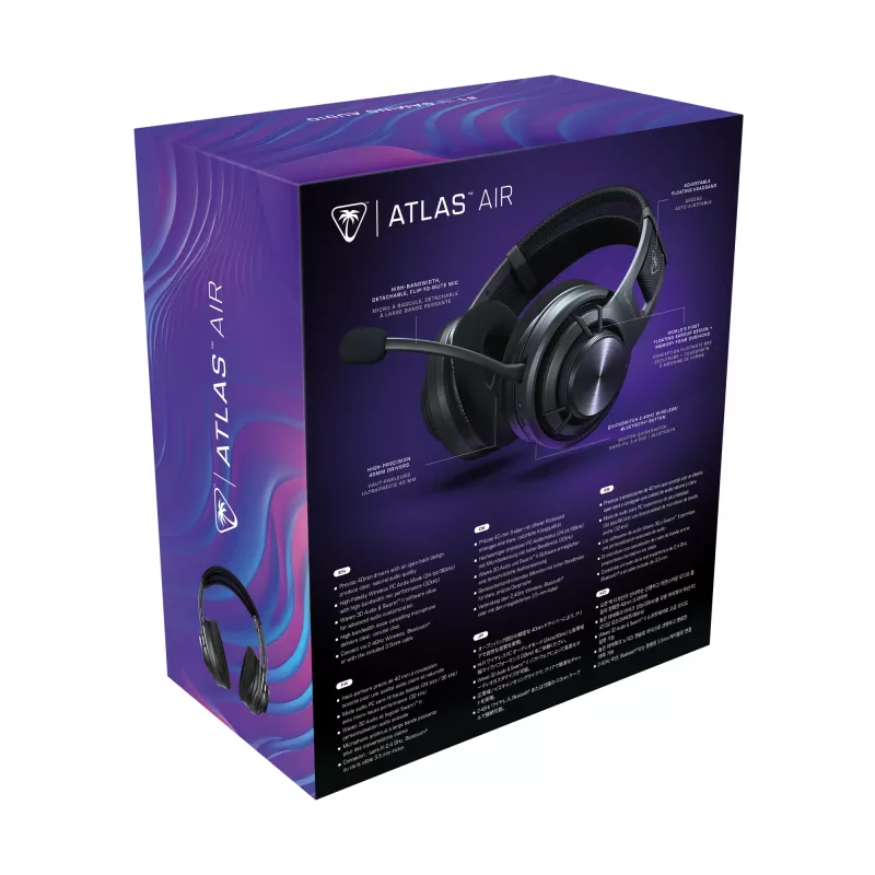 Turtle Beach Atlas Air Wireless Open Back PC Gaming Headset with 24-bit High-Fidelity Audio, Broadcast Grade Mic, Floating Earcup, Memory Foam Cushions and Bluetooth for PC
