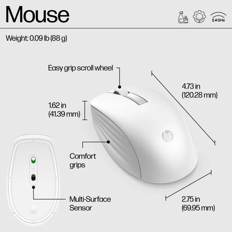 Wireless Keyboard and Mouse Combo HP 655 Full-size White