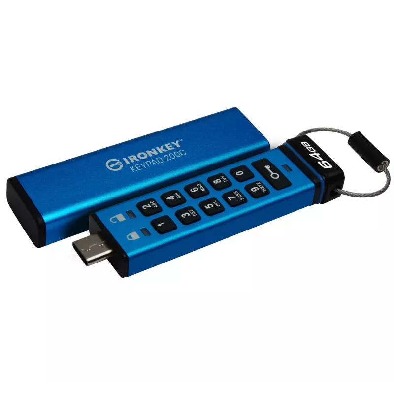 Kingston Technology IronKey 64GB USB-C Keypad 200C, FIPS 140-3 Lvl 3 AES-256