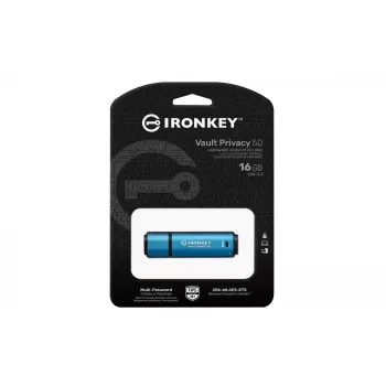 Kingston Technology IronKey 16GB Vault Privacy 50 AES-256 Encrypted, FIPS 197