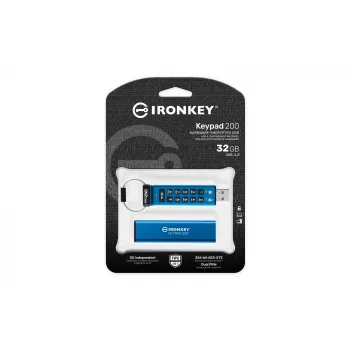 Kingston Technology IronKey 32GB Keypad 200, FIPS 140-3 Lvl 3 AES-256 Hardware Encrypted