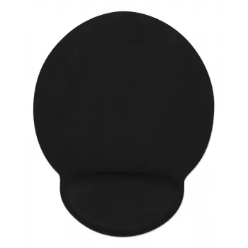 Manhattan Wrist Gel Support Pad and Mouse Mat, Black, 241 × 203 × 40 mm, non slip base, Lifetime Warranty, Card Retail Packaging