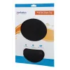 Manhattan Wrist Gel Support Pad and Mouse Mat, Black, 241 × 203 × 40 mm, non slip base, Lifetime Warranty, Card Retail Packaging
