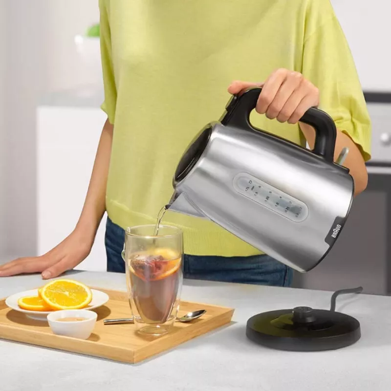 Braun PurShine WK102AI-WK1500BK electric kettle 1.7 L 2200 W Black, Stainless steel
