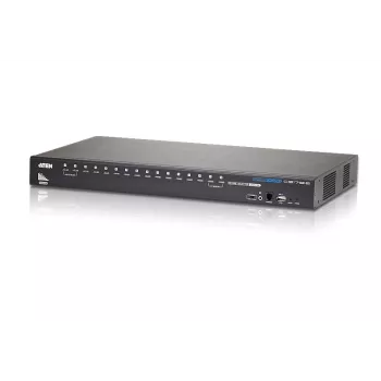 ATEN 16-Port USB - HDMI KVM Switch with USB Peripheral port, 1920 x 1200 pixels, WUXGA, 8.66 W, Black
