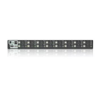 ATEN 16-Port USB - HDMI KVM Switch with USB Peripheral port, 1920 x 1200 pixels, WUXGA, 8.66 W, Black