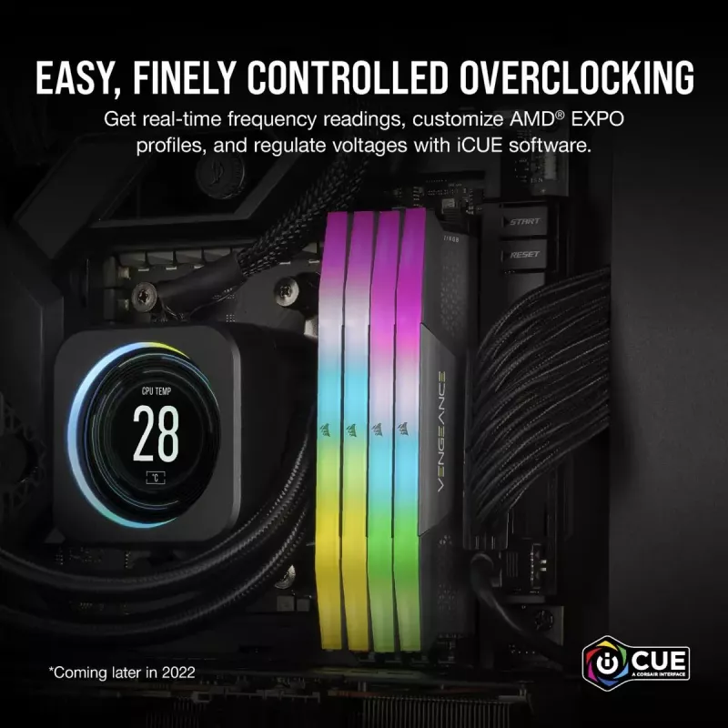 Corsair Vengeance RGB, DDR5-5200, CL40, AMD EXPO - 32 GB Dual-Kit, Grau