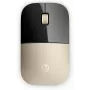 HP Z3700 Gold Wireless Mouse, Ambidextrous, Optical, RF Wireless, 1200 DPI, Gold