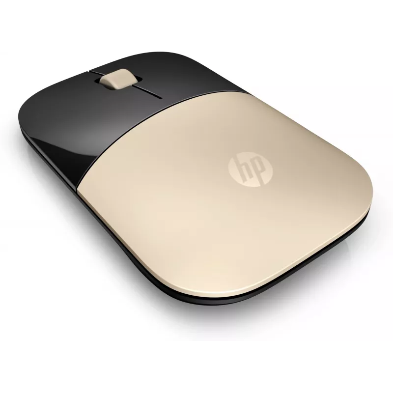 HP Z3700 Gold Wireless Mouse, Ambidextrous, Optical, RF Wireless, 1200 DPI, Gold